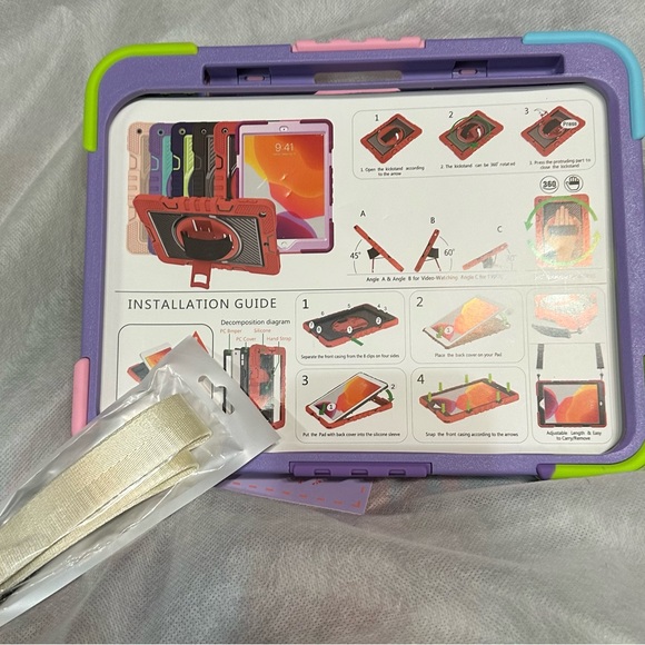 Hocase for IPad 10th generation 10.9”, Rainbow Rugged Case and stand. New - Picture 2 of 2